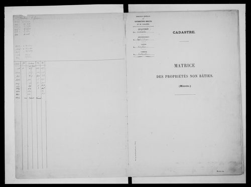 matrice cadastrale des propriétés non bâties