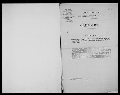matrice cadastrale des propriétés foncières (bâties et non bâties)