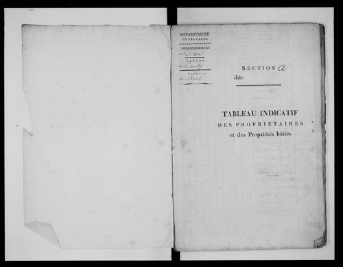 état de section (1813)