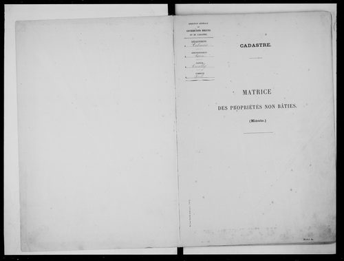 matrice cadastrale des propriétés non bâties