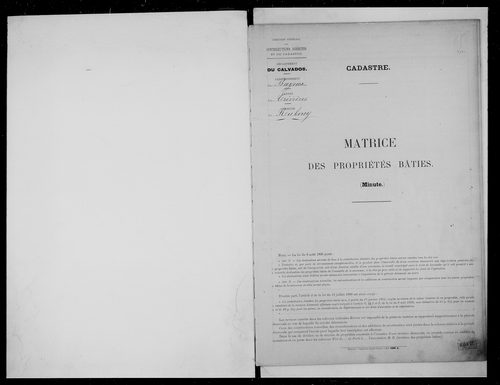 matrice cadastrale des propriétés bâties
