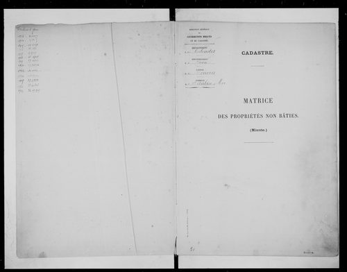matrice cadastrale des propriétés non bâties