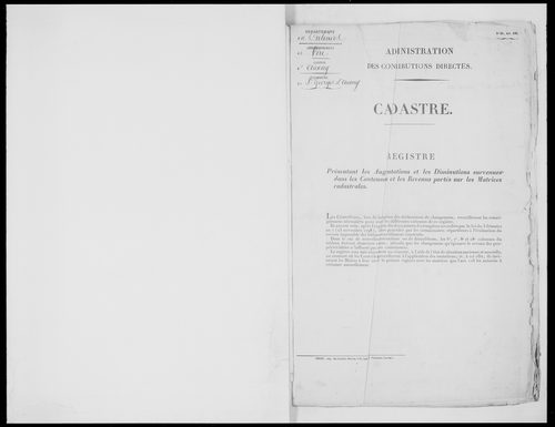 matrice cadastrale des propriétés foncières (bâties et non bâties), 1822-1913, 1er vol. (folios 1-565)
