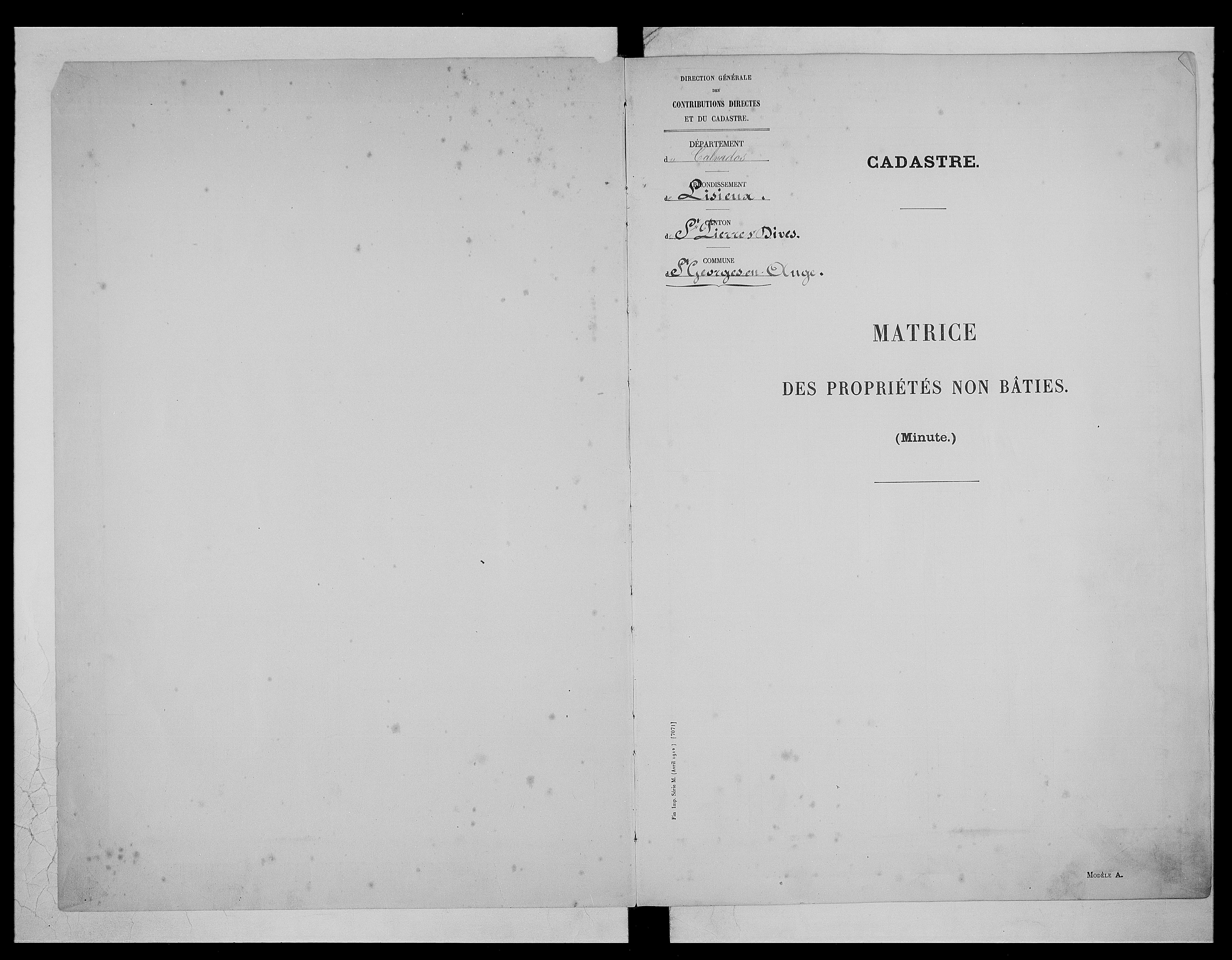 matrice cadastrale des propriétés non bâties