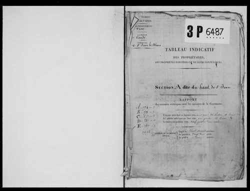 état de section (1826)