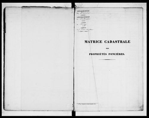 matrice cadastrale des propriétés foncières (bâties et non bâties)