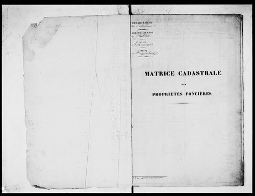 matrice cadastrale des propriétés foncières (bâties et non bâties)
