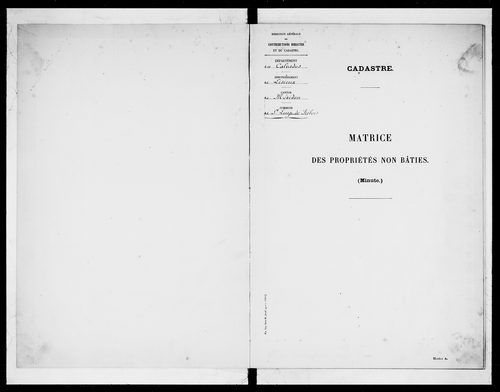 matrice cadastrale des propriétés non bâties