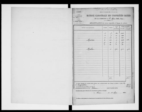 matrice cadastrale des propriétés bâties