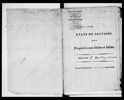 état de section (1823)
