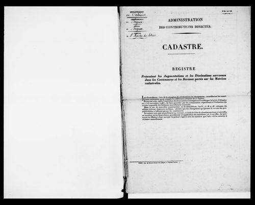 matrice cadastrale des propriétés foncières (bâties et non bâties)