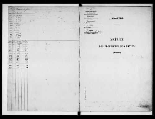matrice cadastrale des propriétés non bâties