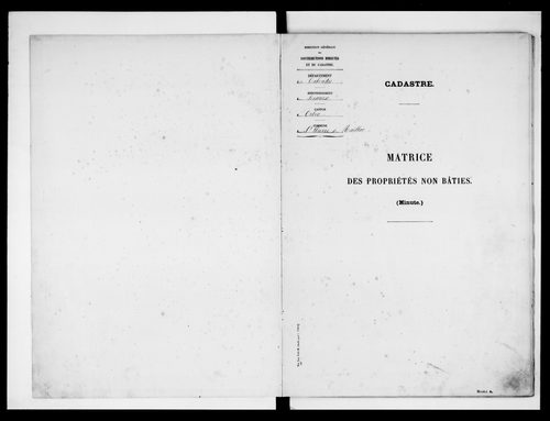 matrice cadastrale des propriétés non bâties