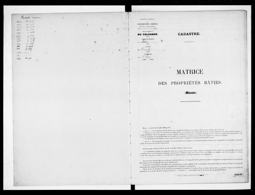 matrice cadastrale des propriétés bâties