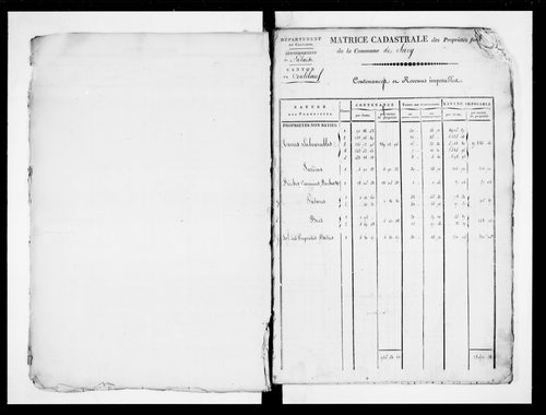 matrice cadastrale des propriétés foncières (bâties et non bâties)