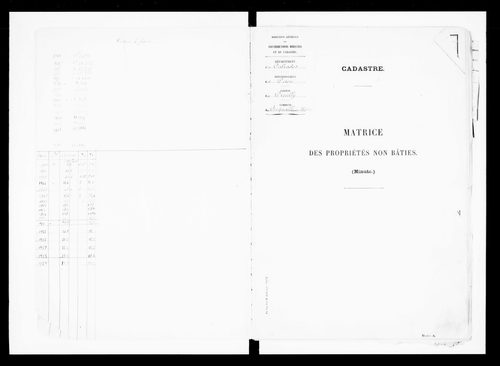 matrice cadastrale des propriétés non bâties