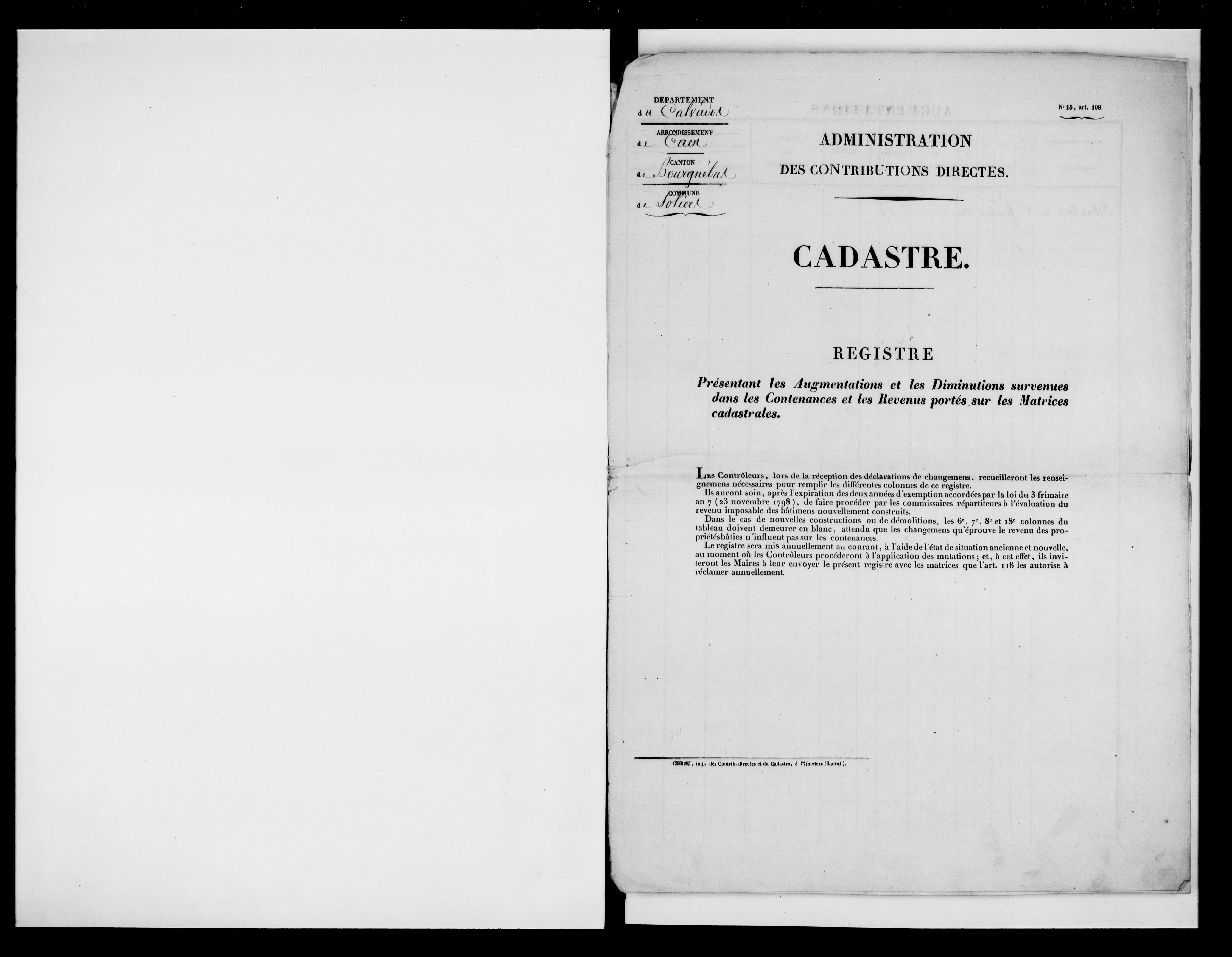 matrice cadastrale des propriétés foncières (bâties et non bâties)