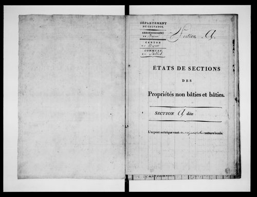 état de section (1823)
