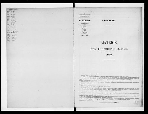 matrice cadastrale des propriétés bâties