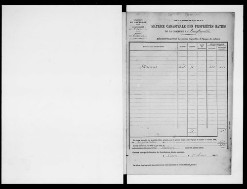 matrice cadastrale des propriétés bâties