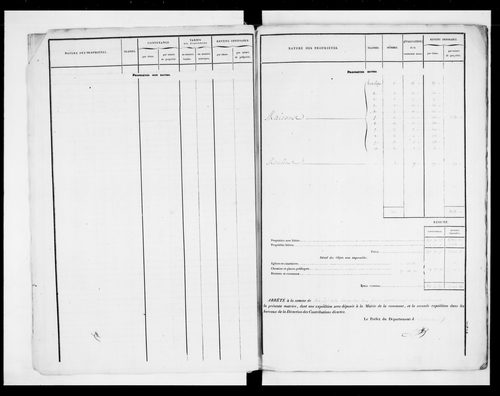 matrice cadastrale des propriétés foncières (bâties et non bâties)