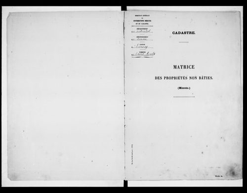 matrice cadastrale des propriétés non bâties