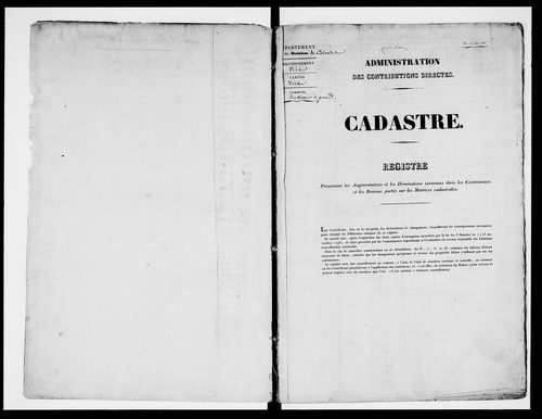 matrice cadastrale des propriétés foncières (bâties et non bâties)