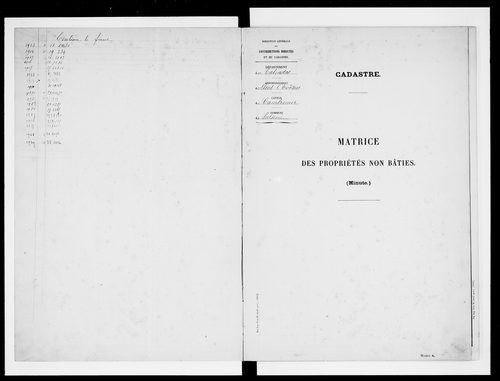 matrice cadastrale des propriétés non bâties