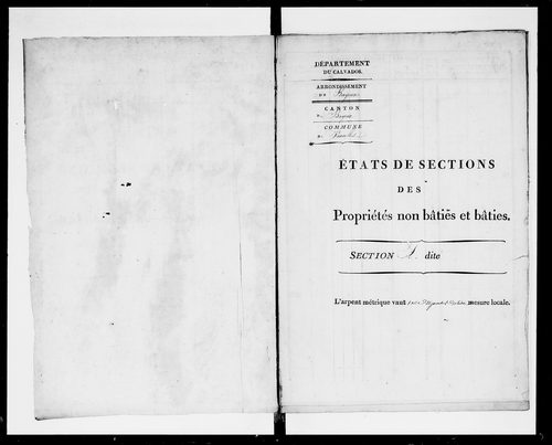 état de section (1823)