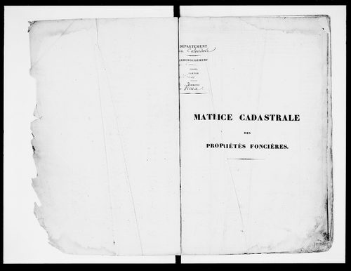 matrice cadastrale des propriétés foncières (bâties et non bâties)