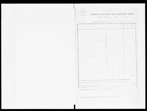 matrice cadastrale des propriétés bâties