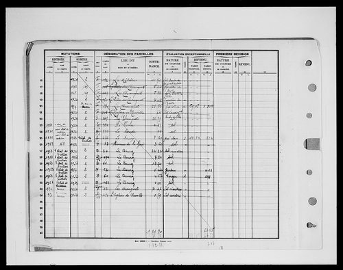 matrice cadastrale des propriétés bâties et non bâties (comptes supprimés), 1944-1955