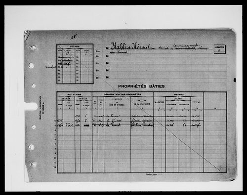 matrice cadastrale des propriétés bâties et non bâties (comptes supprimés), 1944-1955