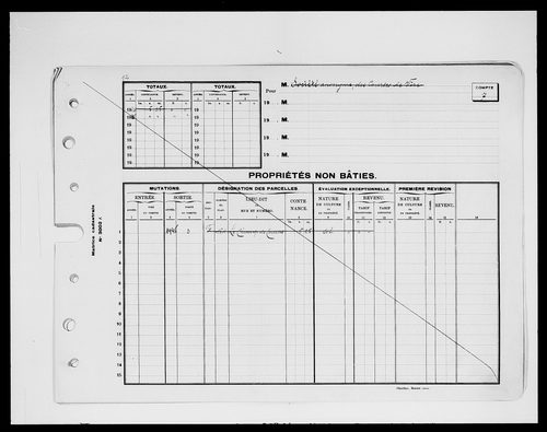 matrice cadastrale des propriétés bâties et non bâties (comptes supprimés), 1944-1955