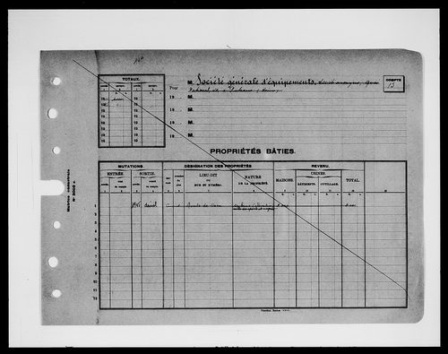matrice cadastrale des propriétés bâties et non bâties (comptes supprimés), 1944-1955