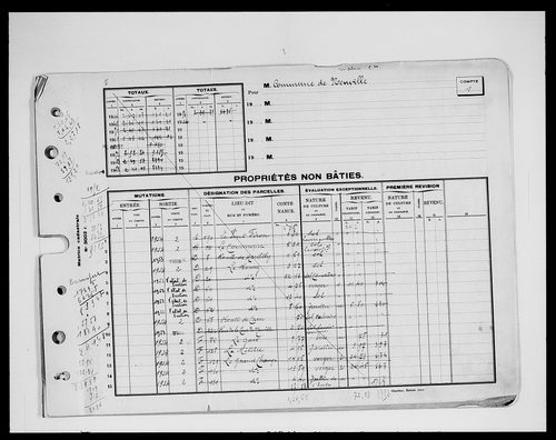 matrice cadastrale des propriétés bâties et non bâties (comptes supprimés), 1944-1955
