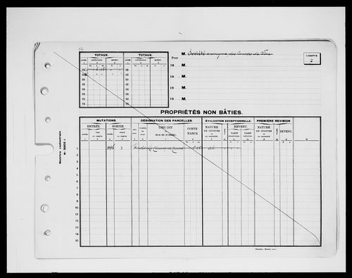matrice cadastrale des propriétés bâties et non bâties (comptes supprimés), 1944-1955