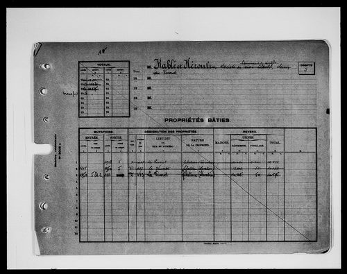 matrice cadastrale des propriétés bâties et non bâties (comptes supprimés), 1944-1955