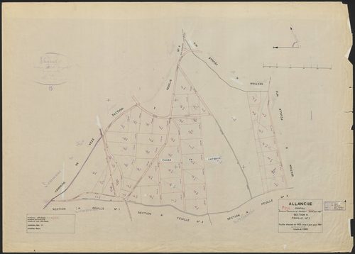 Section K1 : ancienne feuille B1 de la commune de Chanet dite de Feydel