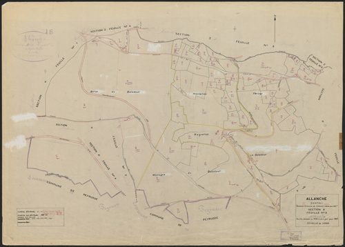 Section K3 : ancienne feuille B3 de la commune de Chanet dite de Feydel