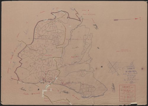 Section B dite Lajarrige : 1ère feuille partie (n° 50 à 57, 87 à 117), 3e feuille partie (n° 218 à 321)