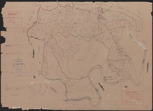 Section B dite Lajarrige : 1ère feuille partie (n° 58 à 86), 2e feuille partie (n° 118 à 217), 3e feuille partie (n° 322 à 408)