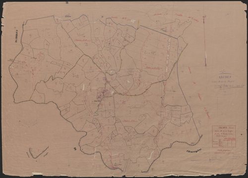 Section D dite de Montfort : 2e feuille partie (n° 347 à 404), 3e feuille partie (n° 514 à 516, 518 à 557), 4e feuille partie (n° 558 à 627, 644 à 680)