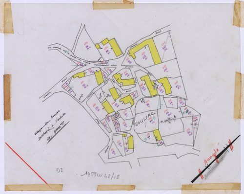 Section D : 3e feuille partie (développement du village de Souliac, n° 315 à 354, 694)