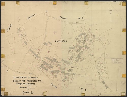 Section AB : village de Clavières (planchette n° 1)