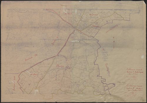 Section C dite de l'Orme : 2e feuille partie (n° 302 à 397) ; section E dite de Vaux et Bardon : 1ère feuille partie (n° 1 à 148)