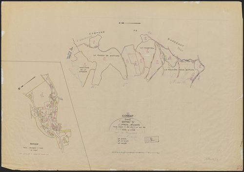 Section D : 5e feuille partie (257 à 259, 303 à 313), 6e feuille (développement du hameau de Marvaud)
