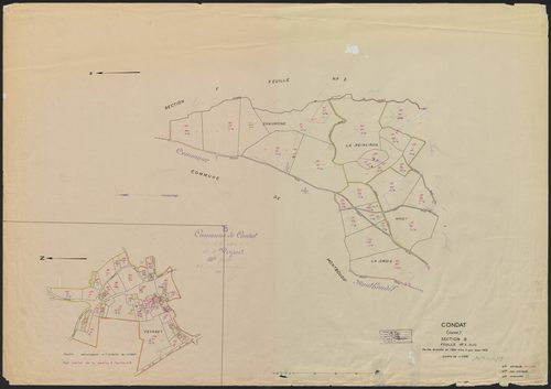 Section G : 3e feuille partie (développement du hameau de Veysset, n° 187 à 223 ; n° 161 à 175, 180 à 182, 225 à 232)