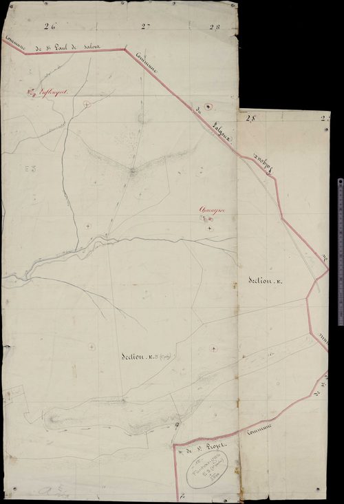 Section E (Limites de commune avec Le Falgoux, Saint-Paul-de-Salers et Saint-Projet-de-Salers)