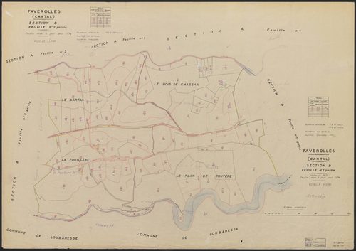 Section B : 1ère feuille partie (n° 1 à 19, 57 à 83, 530)